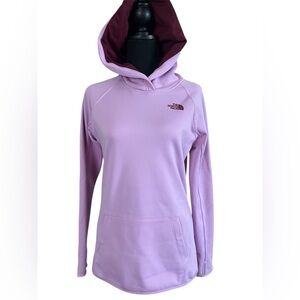 The North Face Lilac Fleece-Lined Pullover Hoodie Thumbholes Women’s Small